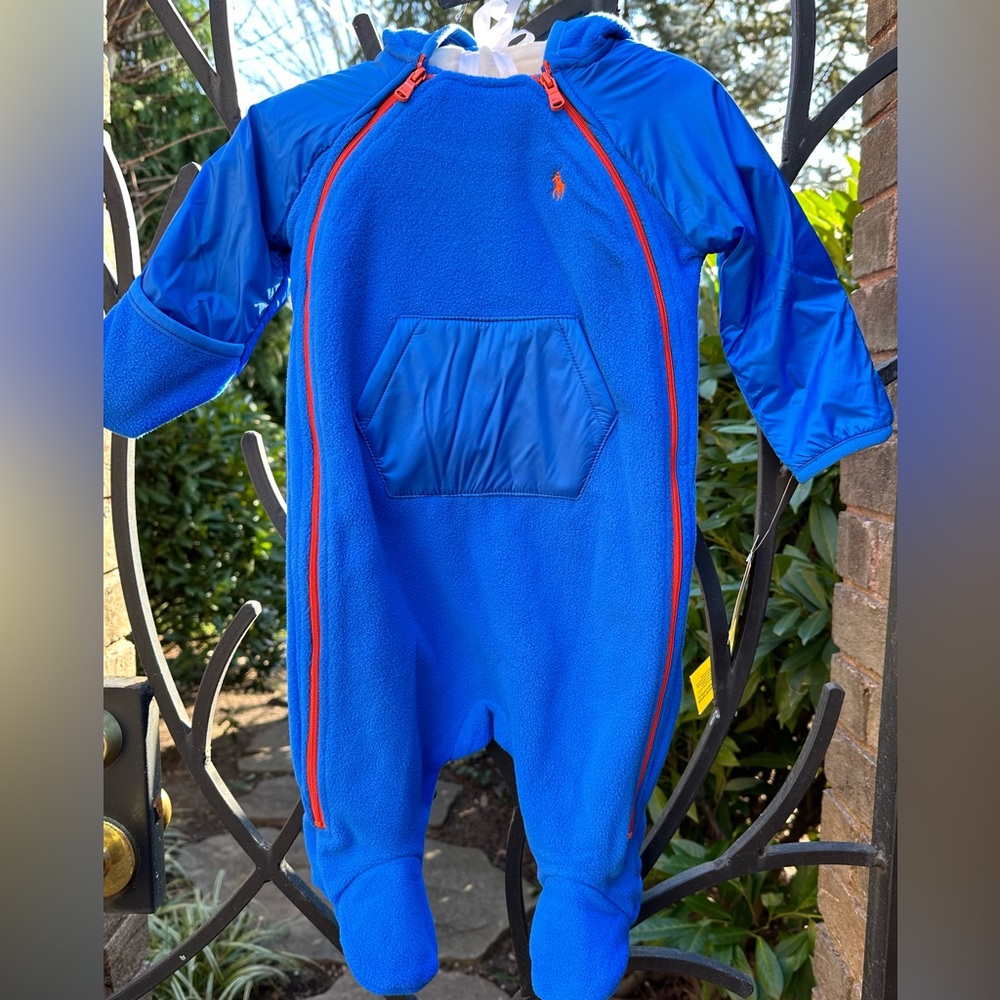 NWT Ralph Lauren Blue Baby Bunting in Size 6M